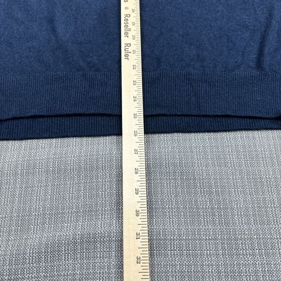 Lands End Sweater Vest Mens XL 100% Cashmere Blue Pullover V Neck Sleeveless - Picture 7 of 8